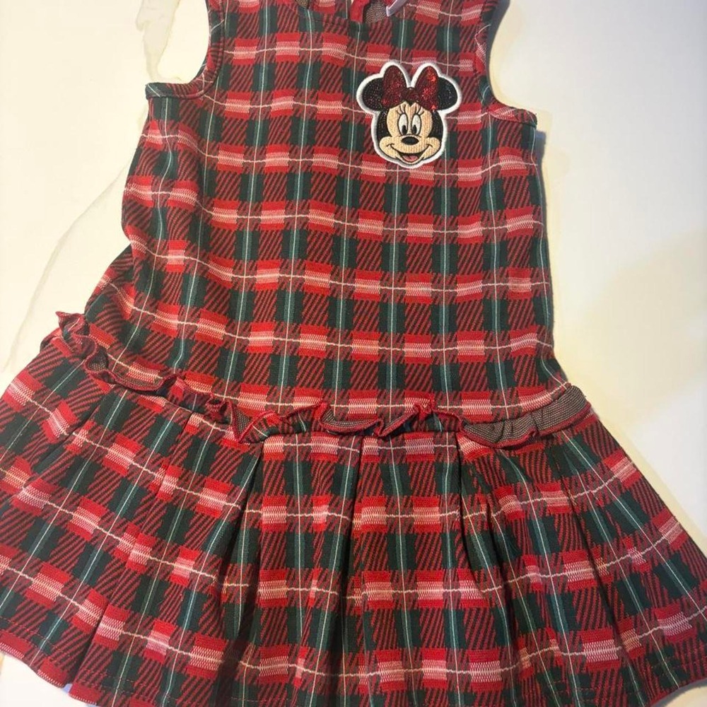 Disney Minnie Mouse red plaid dress with bow detail. Size: 6 years